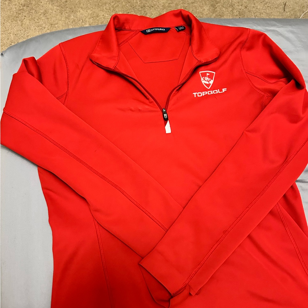 Cutter & Buck Bright Red Quarter-Zip Pullover